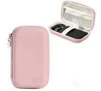 Linpr Portable External Hard Drive Case 2.5" for Seagate, Shockproof Power Bank Cases Organiser EVA Travel Cable Organiser for Toshiba Hitachi Samsung SSD 1 TB 2 TB Usb Carry Case (Pink)