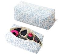Linpr Portable Travel Organizer for Dyson Airwrap/Supersonic, Flower Blue