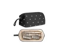 Linpr Portable Travel Storage Bag Compatible with Supersonic Hair Dryer, Carrying Case Compatible with Shark Flexstyle, Bow Patterned Organizer Bag fits Hairdryer and Accessories (Black)