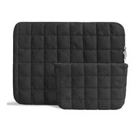 Linpr Quilted Cloud Puffy Laptop Sleeve Black 15-16 Inch, Protective Carrying Case with Data Cable Bag, Compatible with MacBook Pro 16-Inch M4, 15.6 Inch HP,Asus,Dell, Tablets Notebook