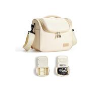 Linpr SLR/DSLR Camera Bag, Waterproof Crossbody Camera Case, Beige, Middle | Shoulder Messenger Bag Professional, Camera Bags for Photographers, Compatible with Canon/Sony/Nikon/Fujifilm Camera and Lens