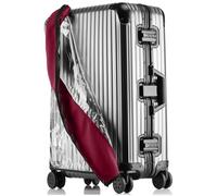 Linpr Transparent PVC Suitcase Cover, No Disassembly Required Clear Luggage Protector Suitcase Cover, Waterproof Travel Wrap Luggage Cover Protectors, Luggage Bag for Hard Cover Suitcase (Red, 20)