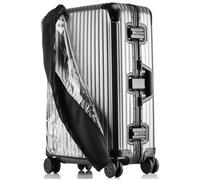 Linpr Transparent PVC Suitcase Cover, No Disassembly Required Clear Luggage Protector Suitcase Cover, Waterproof Travel Wrap Luggage Cover Protectors, Luggage Bag for Hard Cover Suitcase (Black, 28)