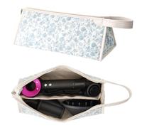 Linpr Travel Organizer Bag Compatible with Shark Flexstyle Hair Dryers, Dyson Supersonic Carrying Bag, Portable Storage Case for Curling Irons Straighteners and Accessories (Flower Blue)