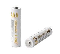 LinQ 2-Pack AAA Rechargeable Lithium Batteries 3000mWh 1.5V, White