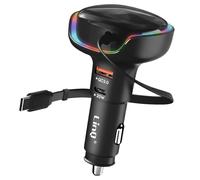 LinQ 20W USB-C and USB QC 3 Car Charger0 with LED Ring and Type-C Cable 30W