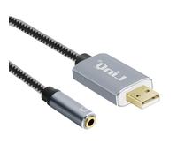 LinQ Adapter Audio USB to 3.5mm Jack Audio and Microphone Function U3530, Grey