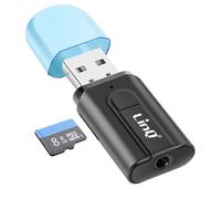 LinQ Bluetooth USB audio adapter with 3.5 mm connector and micro-SD card slot