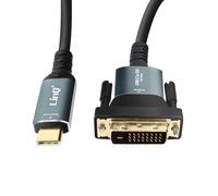 LinQ Cable USB-C to DVI Full HD 1080p Plug and Play Length 1.8m, Grey