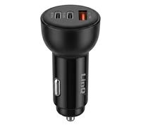 LinQ Car Cigarette Lighter Charger 60W with 2 USB-C PD 30W and USB-A QC 3.0