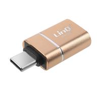 LinQ Compact and Convenient OTG USB to USB C Adapter, Golden