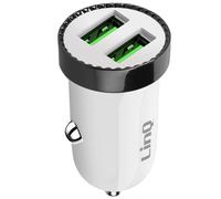 LinQ Dual USB Car Charger 2.4A 12W Fast and Safe, White