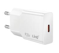 LinQ Extra Flat Mains Charger with USB-C Power Delivery Port 30W, White