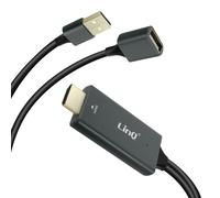 LinQ HDMI Adapter + 1x Male USB Connector and 1x Female USB Port, Grey