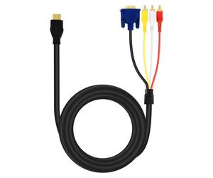 LinQ HDMI to VGA Male and 3 RCA Male Video Cable 1.5m