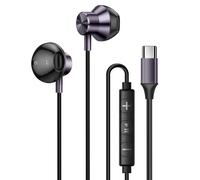 LinQ Intra USB-C Earphones Magnet Music and Hands-Free Calling, Grey