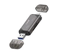 LinQ Memory Card Reader SD / MicroSD High-Speed USB-C and USB-A 5Gbps, Grey