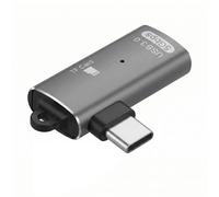 LinQ Micro SD / TF Card Reader to USB-C Angled with USB-A Port, Grey