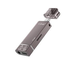 LinQ Mini Hub USB-C to Audio Jack 3.5mm Micro SD and USB-C 100W, Grey