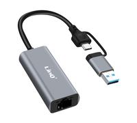 LinQ RJ45 1Gbps Ethernet Adapter for USB C and USB Plug And Play
