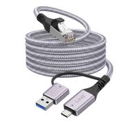 LinQ RJ45 Ethernet Cable to USB-C and USB 3.0 2m High-Speed Network Connection