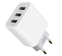 LinQ Triple USB Power Charger 15.5W Compact Size, White