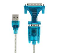 LinQ USB 2.0 to DB25 and DB9 Adapter, Light blue