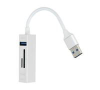 LinQ USB 5-in-1 Hub with 3 USB Ports & SD / Micro-SD Card Reader, Silver