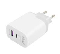 LinQ USB and USB-C Quick Charge 3.0 Power Delivery 18W Mains Charger, White