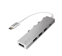 LinQ USB-C Hub with 4 USB Ports Fast 5Gbps Transmission OTG Feature, Silver