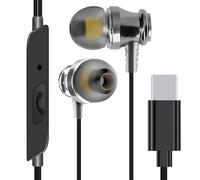 LinQ USB-C In-Ear Wired Earphones with Integrated Mic 1.2m / Silver