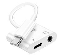 LinQ USB C Power Delivery and Audio Jack 3.5mm charging adapter, White