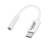LinQ USB C to Jack 3.5mm Audio Adapter Voice Command Compatible, White