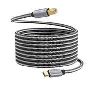 LinQ USB-C to USB-B 2.0 480Mbps Printer Cable Braided Nylon 3m, Grey