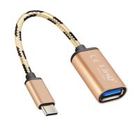 LinQ USB-C to USB OTG adapter cable 15cm, Golden