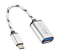 LinQ USB-C to USB OTG adapter cable 15cm, Silver