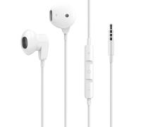 LinQ Wired Earphones Jack 3.5mm Microphone Hands-Free Kit Function, White