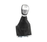 LinQianBhD Gear Lever Shift Knob for Focus 2 for MK2 2005 2006 2007 2008 2009 2010 2012 2011 5/6 Speed Gear Shift Knob Lever Gaiter Boot Leather Cover(Silver 5-Speed)
