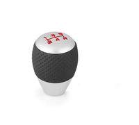 LinQianBhD Gear Lever Shift Knob for M8 for M10 for M12 Shift Lever Gear Level Knob Head Universal Leather＆Aluminium Car 5 Speed(Silver)