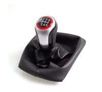 LinQianBhD Gear Lever Shift Knob for Skoda for Octavia 2 for A5 for A6 2004-2012 Car Gear Shift Knob with PU Leather Gaiter Boot Cover 5/6 Speed Lever Change(6 Speed)