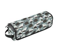 linqin Angry Sharks Hot Hair Tools Travel Bag with Heat Resistant Mat Waterproof Flat Curling Irong Travel Organizer for Flat Iron Hot Tools and Haircare Accessories Travel Accessory, Angry Sharks,