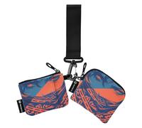 linqin Anxious Man Midnight Blue Women's Coin Pouches Card Holder Minimalist Change Purse Key Holder with Zipper Coin Pocket for Ladies Girls 2 Pcs, Anxious Man Midnight Blue, One Size