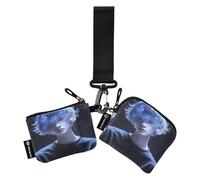linqin Asian Boys Black Women's Change Wallet Card Cases Large Capacity Zipper Wallet Coin Bag with Zipper Pocket for Work Travel 2 Packs, Asian Boys Black, One Size