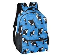 linqin Black Orca Whales Lightweight Daypack S, Black Orca Whales, S, Backpack