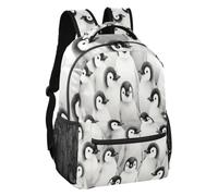 linqin Black White Penguins Lightweight Backpack S, Black White Penguins, S, Backpack
