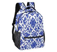 linqin Blue White Gzhel Style Adjustable Strap Casual Backpack S, Blue White Gzhel Style, M, Backpack