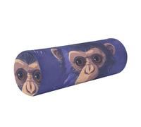 linqin Bolster Round Body Pillow with Removable Washable Cover for Back, Leg, Cervical Relief for Hugging Sleeping, Little Purple Chimpanzee FaceOneSize