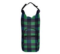 linqin Buffalo Plaid Check Navy Blue Green Bottle Holder Lightweight Water Carrier for Hiking Water Bottle Holder for Hiking Fits 20/24/32/40 oz Bottles