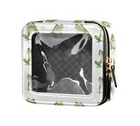 linqin Cartoon Funny Frogs Clear Small Makeup Bag Travel Bags for Toiletries Cosmetic Bag with Zipper for Flying, Cartoon Funny Frogs, One Size