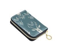 linqin Chic Elk Face Mini Small Wallet for On-the-Go Zipper Closure PU Leather 9 Card Slots Travel Essential
